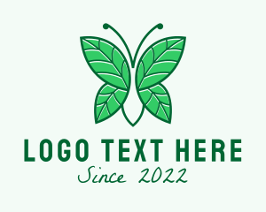 Vegan - Agriculture Butterfly Gardening logo design