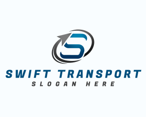 Logistics Arrow Swoosh logo design