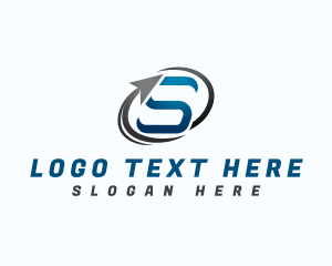 Letter S - Logistics Arrow Swoosh logo design