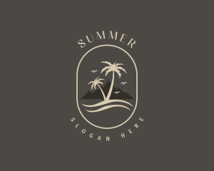 Tropical Beach Resort logo design