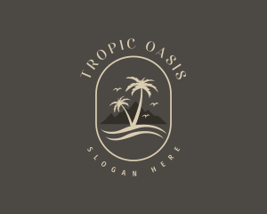 Tropical Beach Resort logo design