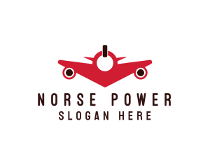 Power Button Airplane logo design