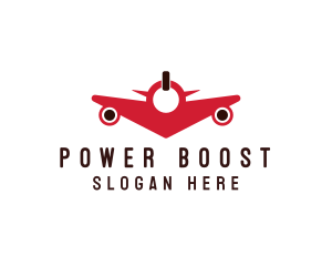 Power Button Airplane logo design