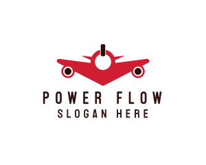 Power Button Airplane logo design