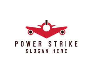 Power Button Airplane logo design