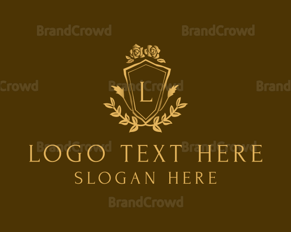 Gold Fashion Royal Shield Logo