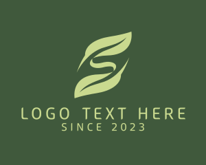 Green - Eco Friendly Leaf Letter S logo design
