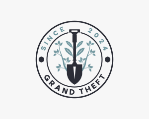 Gardener Shovel Landscaper Logo