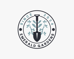 Gardener Shovel Landscaper logo design