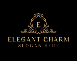 Elegant Crown Shield logo design