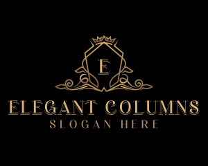 Elegant Crown Shield logo design