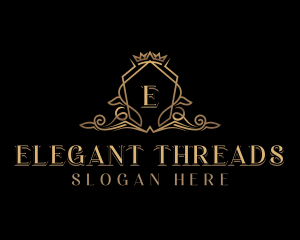 Elegant Crown Shield logo design