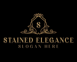 Elegant Crown Shield logo design