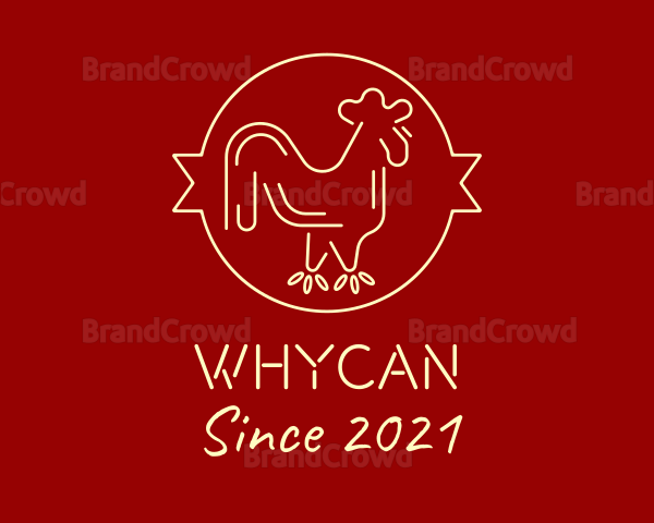 Red Yellow Chicken Rooster Logo