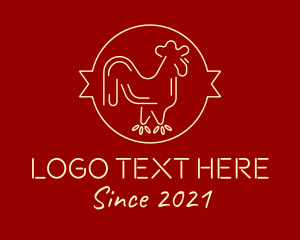 Poultry - Red Yellow Chicken Rooster logo design