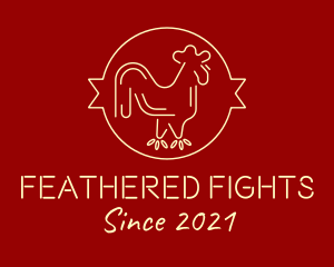 Cockfighting - Red Yellow Chicken Rooster logo design