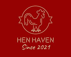 Hen - Red Yellow Chicken Rooster logo design