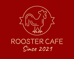 Red Yellow Chicken Rooster logo design