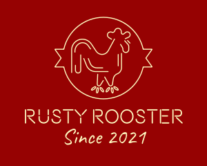 Red Yellow Chicken Rooster logo design