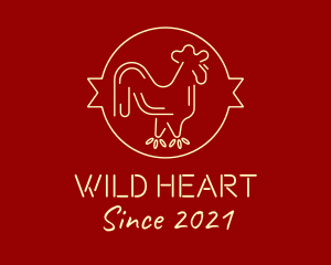 Red Yellow Chicken Rooster logo design