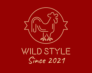 Red Yellow Chicken Rooster logo design