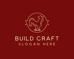 Red Yellow Chicken Rooster logo design