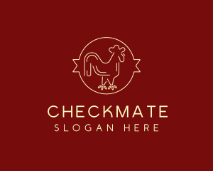 Red Yellow Chicken Rooster logo design