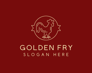 Red Yellow Chicken Rooster logo design