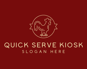 Red Yellow Chicken Rooster logo design