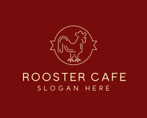 Red Yellow Chicken Rooster logo design