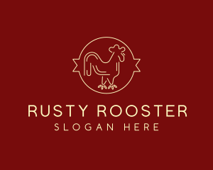 Red Yellow Chicken Rooster logo design