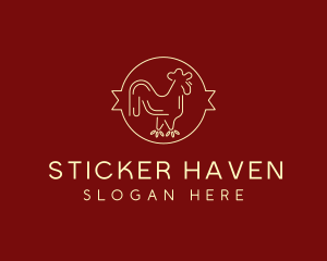 Red Yellow Chicken Rooster logo design