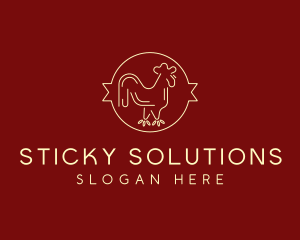 Red Yellow Chicken Rooster logo design