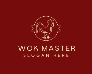 Red Yellow Chicken Rooster logo design