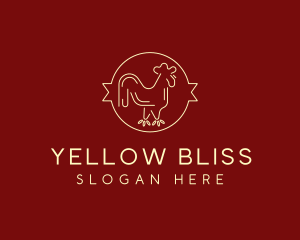 Red Yellow Chicken Rooster logo design