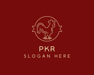 Red Yellow Chicken Rooster logo design