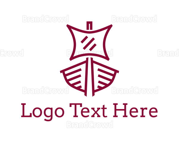 Sail Viking Ship Logo