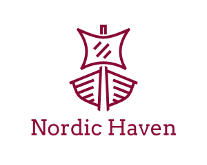 Nordic - Sail Viking Ship logo design