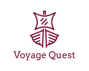 Exploration - Sail Viking Ship logo design