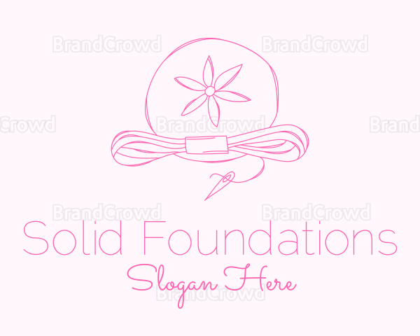 Pink Flower Needle Thread Logo