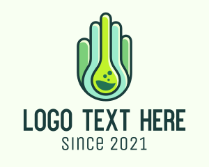 Vegan - Organic Chemical Hand logo design