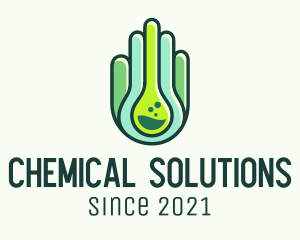 Organic Chemical Hand  logo design