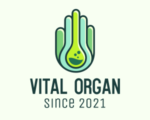 Organic Chemical Hand  logo design