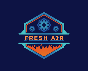 HVAC Heating Cooling Snow logo design