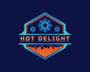 HVAC Heating Cooling Snow logo design