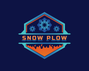 HVAC Heating Cooling Snow logo design