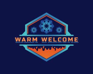 HVAC Heating Cooling Snow logo design