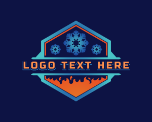 Heating - HVAC Heating Cooling Snow logo design