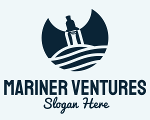 Mariner - Blue Bottle Pirate Message logo design