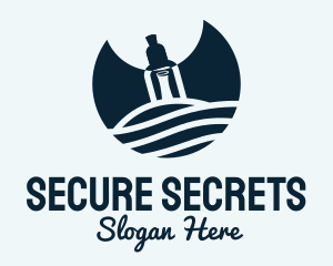 Confidential - Blue Bottle Pirate Message logo design